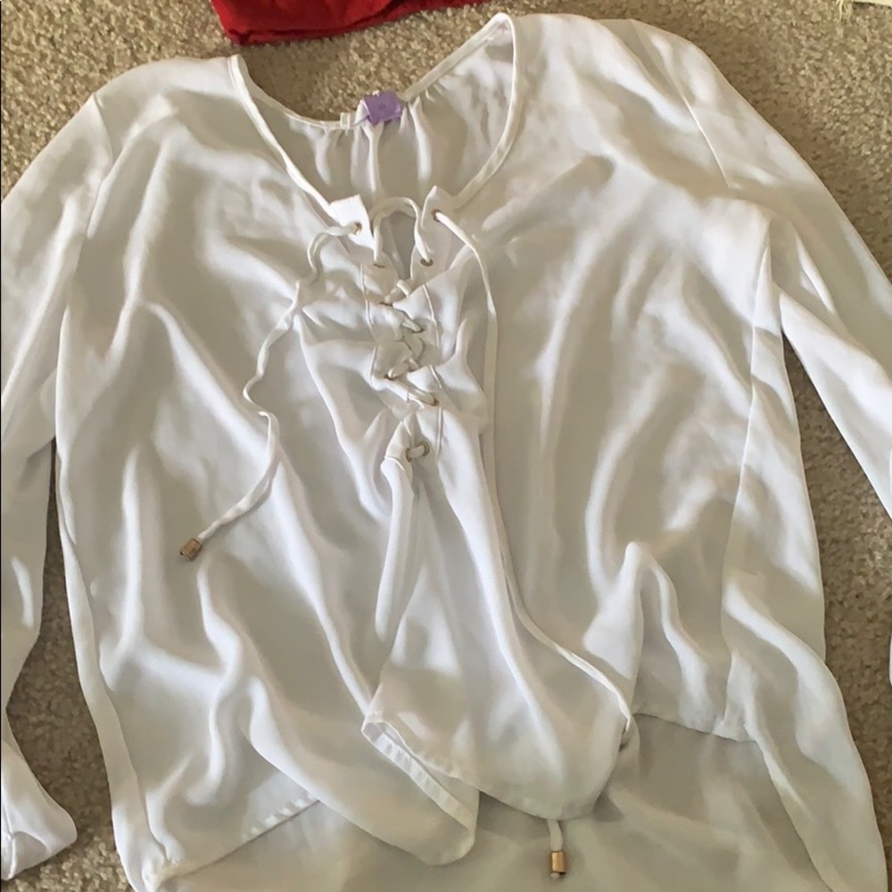 white blouse tie up